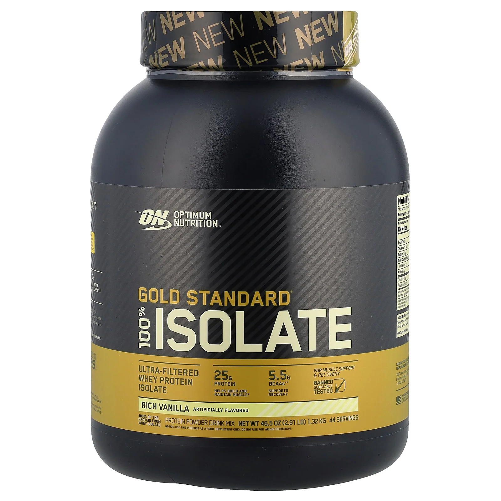 On Gold Standard 100%Isolate 2.91lbs Vanilla