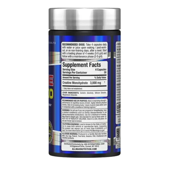 Allmax Creatine120 Capsules - Image 3